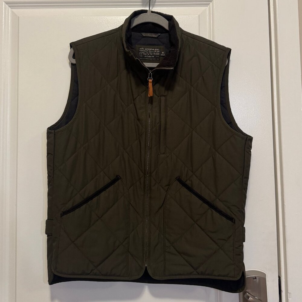 J. Crew Quilted Vest - Mens Medium Hunter Green